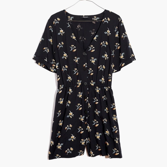 🔥🔥🔥Madewell Button-Front Day Romper in Daisies XXS - Picture 1 of 10